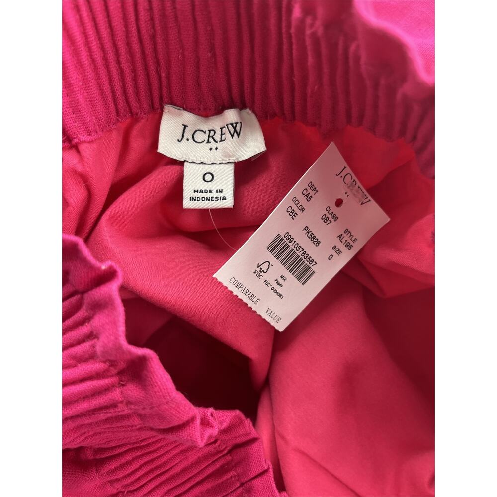 J. Crew Women's Size 0 Scalloped Linen Cotton Pink Elastic Waist Skirt NWT - Picture 7 of 12